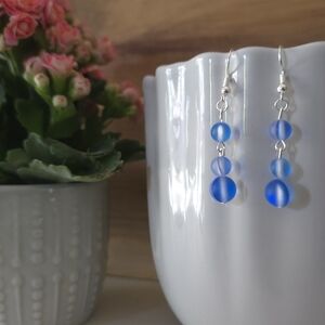 Sophisticated Blue Crystal Earrings with Cascading Design